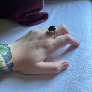 Onyx and Sterling Silver Ring
